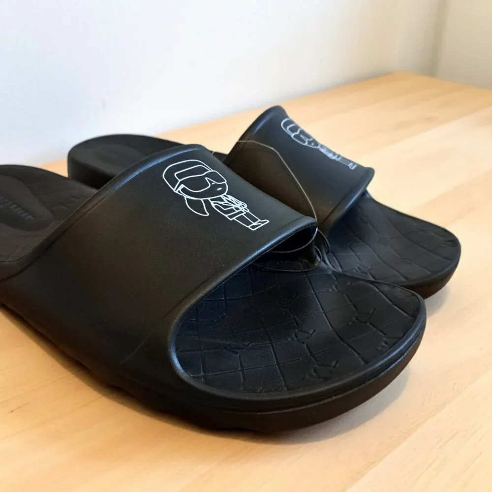 Karl Lagerfeld Paris Slip-on Cartoon Slides for Men Size 9M